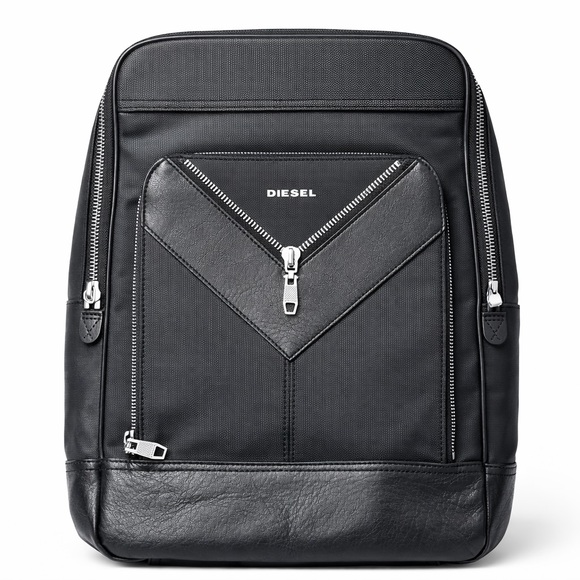 Diesel Other - Diesel Men's Black Backpack with Silver Accents